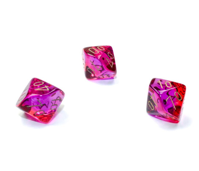 Chessex Polyhedral Dice Set: Gemini Translucent (Red Violet/Gold)