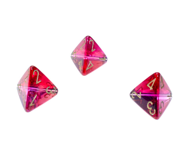 Chessex Polyhedral Dice Set: Gemini Translucent (Red Violet/Gold)