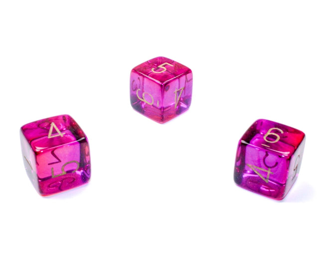 Chessex Polyhedral Dice Set: Gemini Translucent (Red Violet/Gold)