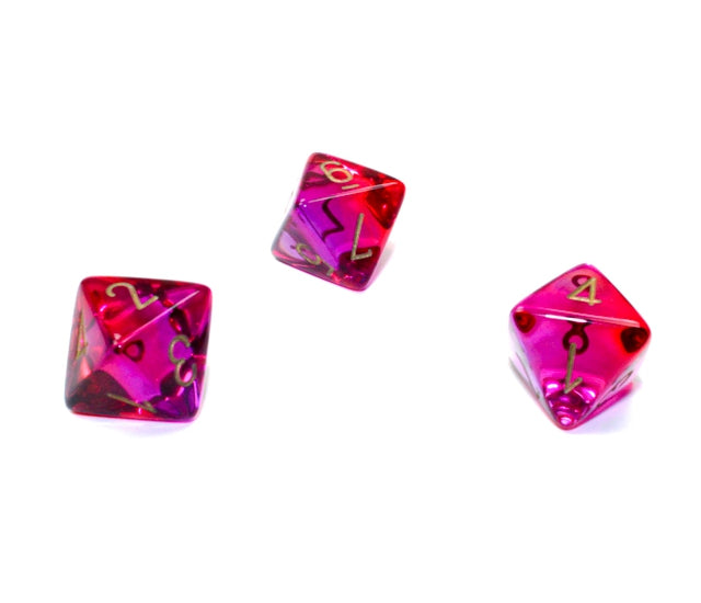 Chessex Polyhedral Dice Set: Gemini Translucent (Red Violet/Gold)