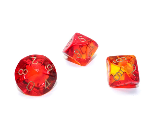 Chessex Polyhedral Dice Set: Gemini Translucent (Red Yellow/Gold)