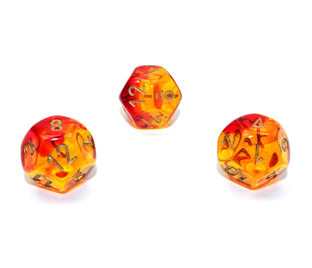Chessex Polyhedral Dice Set: Gemini Translucent (Red Yellow/Gold)