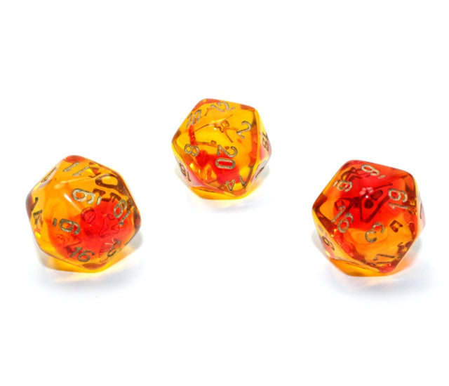 Chessex Polyhedral Dice Set: Gemini Translucent (Red Yellow/Gold)