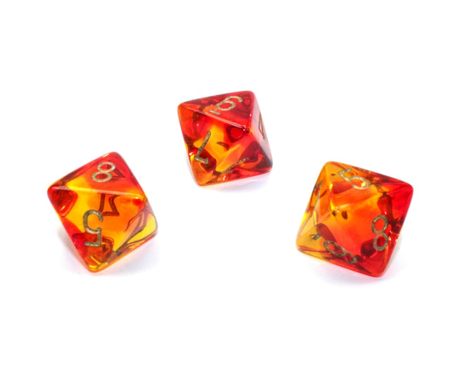 Chessex Polyhedral Dice Set: Gemini Translucent (Red Yellow/Gold)