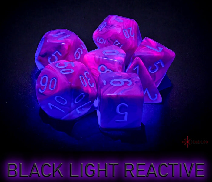 Chessex Polyhedral Dice Set: Festive (Violet/White)