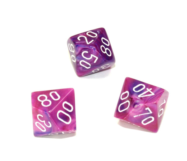 Chessex Polyhedral Dice Set: Festive (Violet/White)