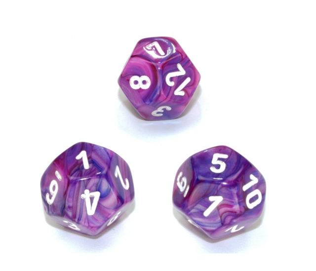Chessex Polyhedral Dice Set: Festive (Violet/White)