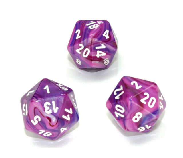 Chessex Polyhedral Dice Set: Festive (Violet/White)