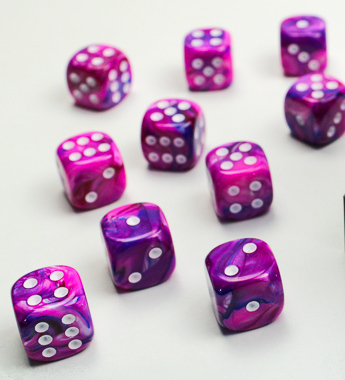 Chessex D6 Dice Brick: Festive (Violet/White)