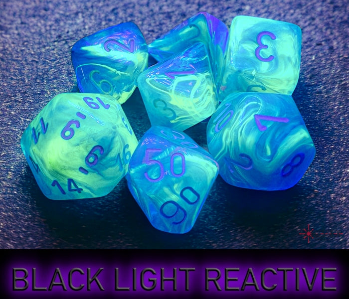 Chessex Polyhedral Dice Set: Festive (Waterlily/White)