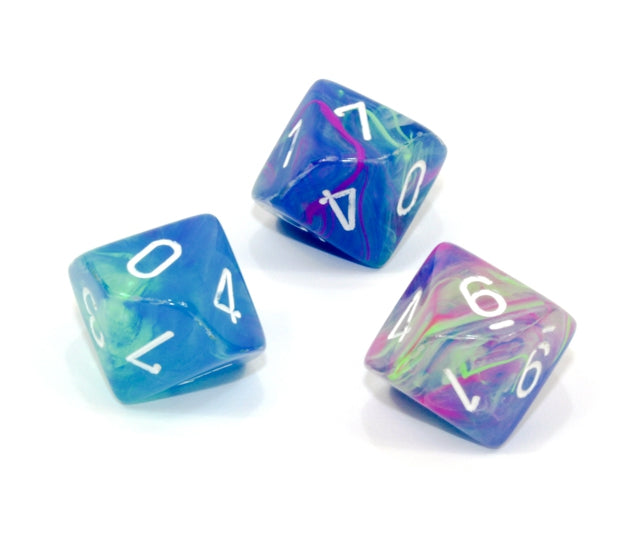 Chessex Polyhedral Dice Set: Festive (Waterlily/White)