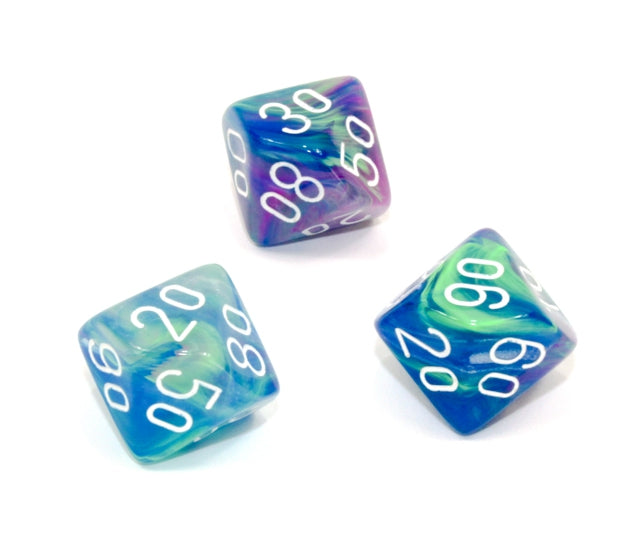 Chessex Polyhedral Dice Set: Festive (Waterlily/White)