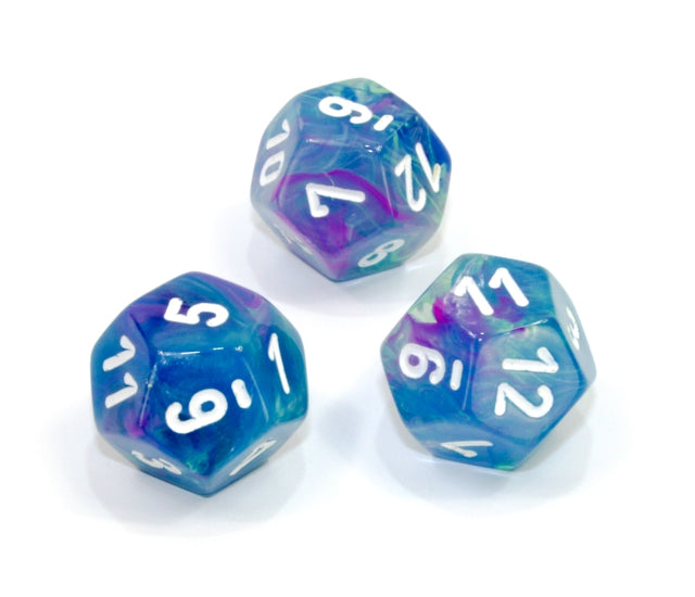 Chessex Polyhedral Dice Set: Festive (Waterlily/White)