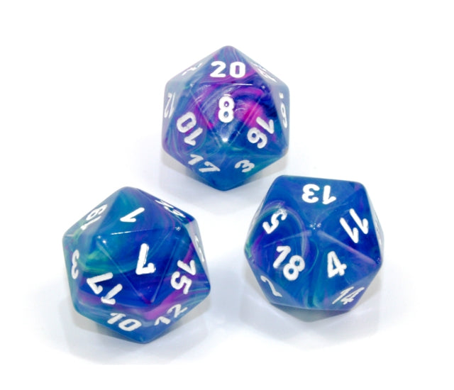 Chessex Polyhedral Dice Set: Festive (Waterlily/White)