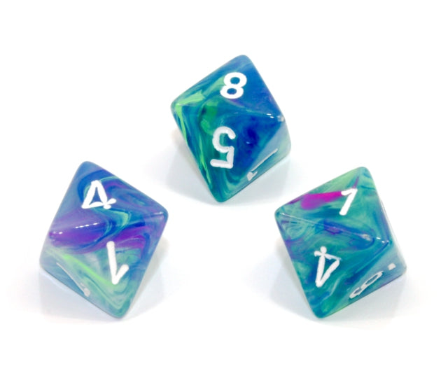 Chessex Polyhedral Dice Set: Festive (Waterlily/White)