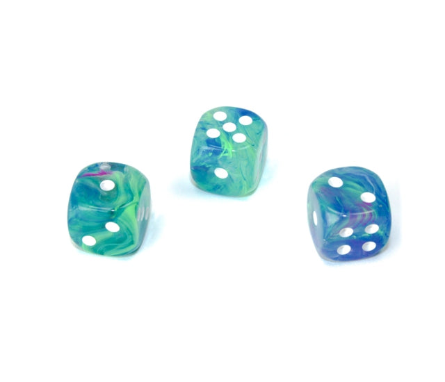 Chessex D6 Dice Brick: Festive (Waterlily/White)