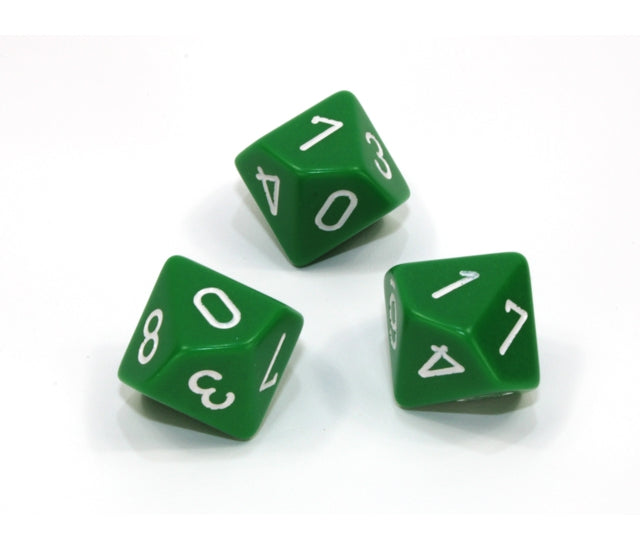 Chessex Polyhedral Dice Set: Opaque (Green/White)