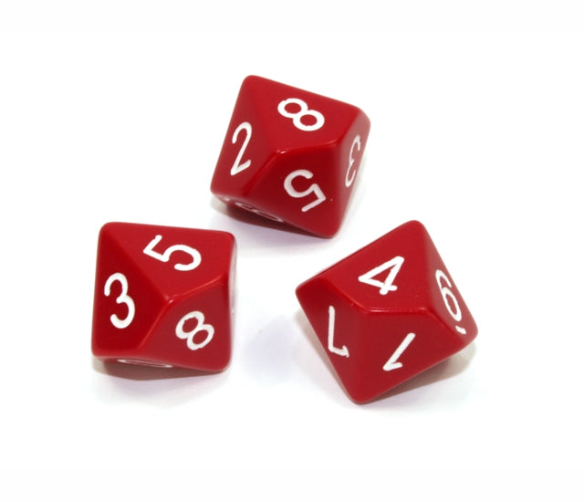 Chessex Polyhedral Dice Set: Opaque (Red/White)