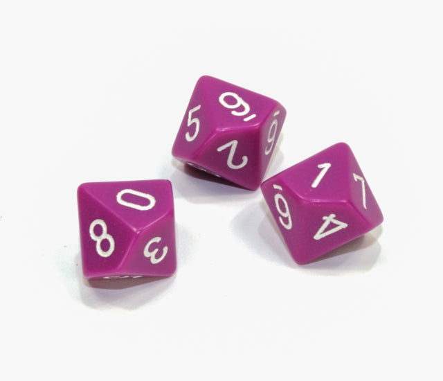 Chessex Polyhedral Dice Set: Opaque (Light Purple/White)