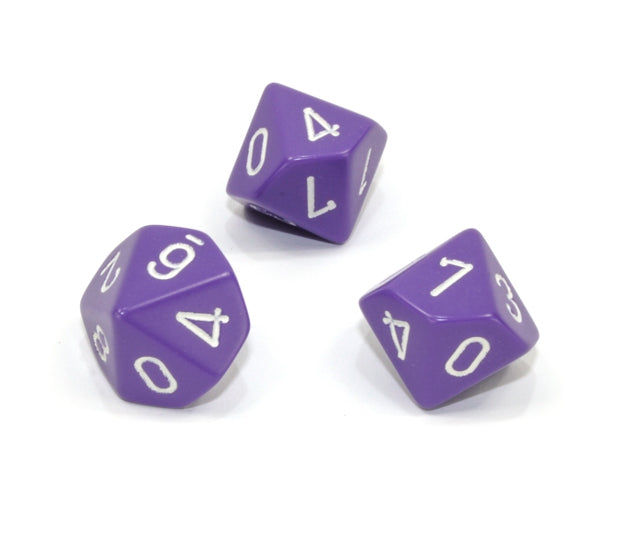 Chessex Polyhedral Dice Set: Opaque (Purple/White)