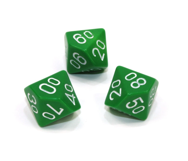 Chessex Polyhedral Dice Set: Opaque (Green/White)