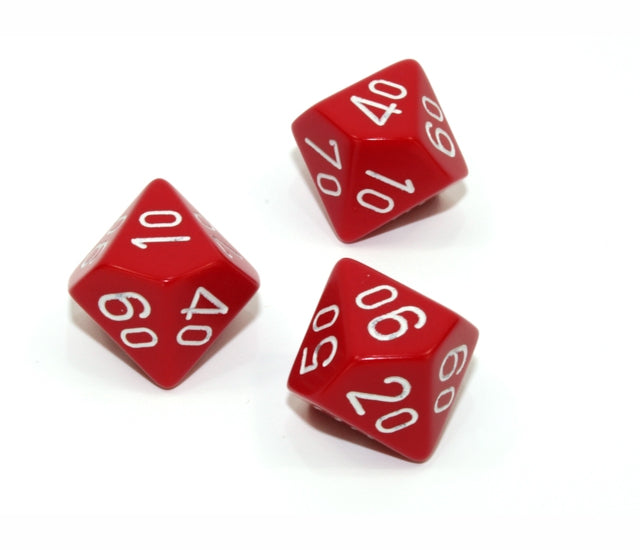 Chessex Polyhedral Dice Set: Opaque (Red/White)