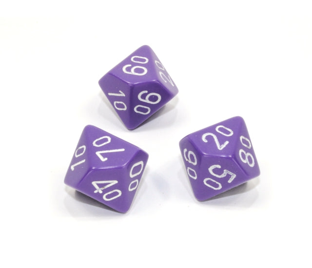 Chessex Polyhedral Dice Set: Opaque (Purple/White)