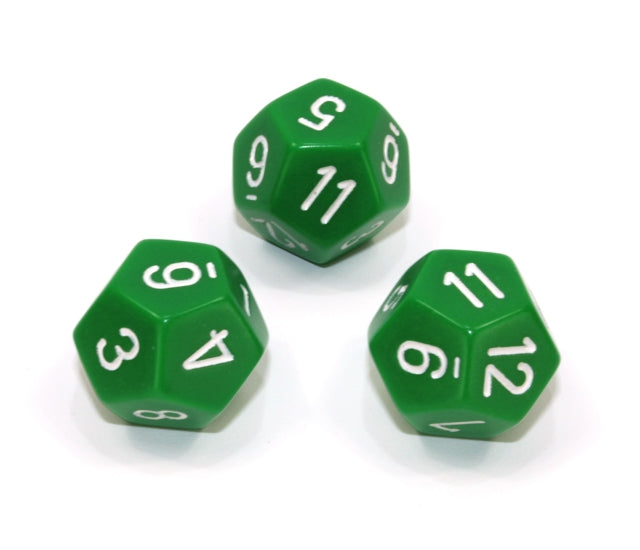 Chessex Polyhedral Dice Set: Opaque (Green/White)