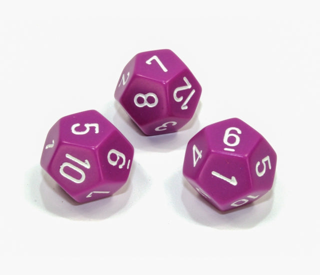 Chessex Polyhedral Dice Set: Opaque (Light Purple/White)