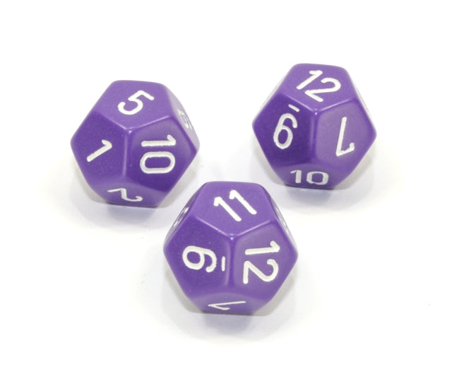 Chessex Polyhedral Dice Set: Opaque (Purple/White)