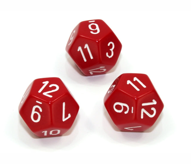 Chessex Polyhedral Dice Set: Opaque (Red/White)