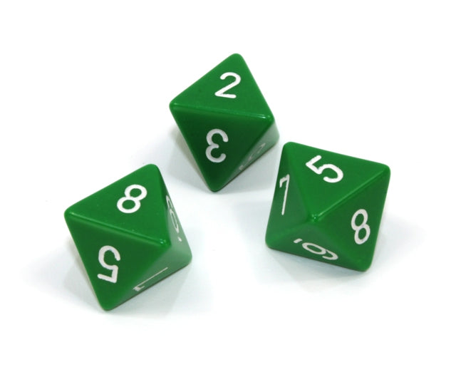 Chessex Polyhedral Dice Set: Opaque (Green/White)