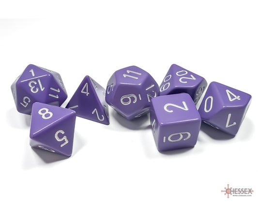 Chessex Polyhedral Dice Set: Opaque (Purple/White)