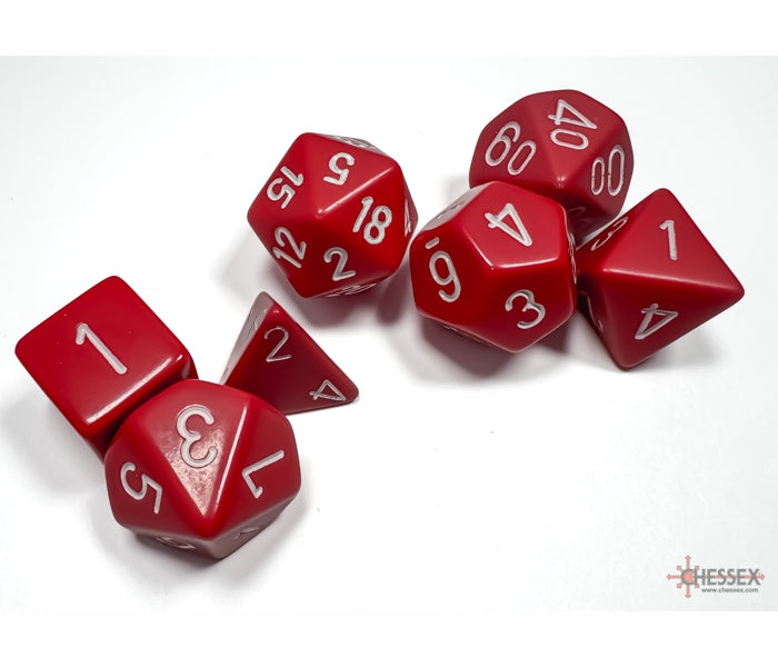 Chessex Polyhedral Dice Set: Opaque (Red/White)