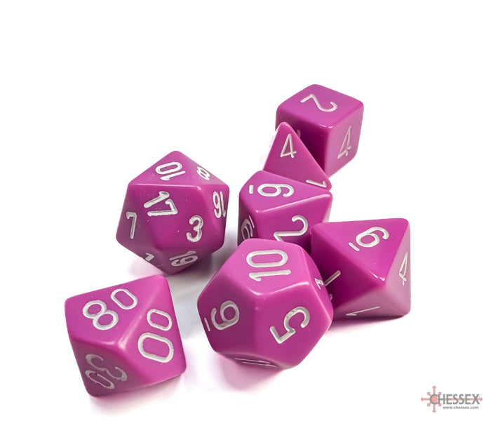 Chessex Polyhedral Dice Set: Opaque (Light Purple/White)