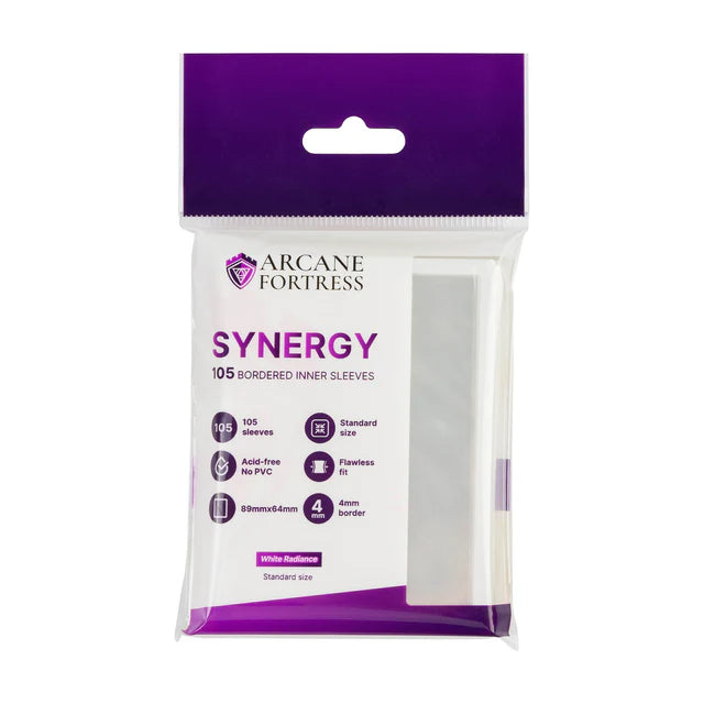 Arcane Fortress Synergy Inner Card Sleeves: Standard - White Radiance (105ct)