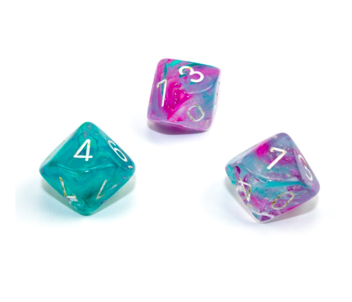 Chessex Polyhedral Dice Set: Nebula Luminary (Wisteria/White)
