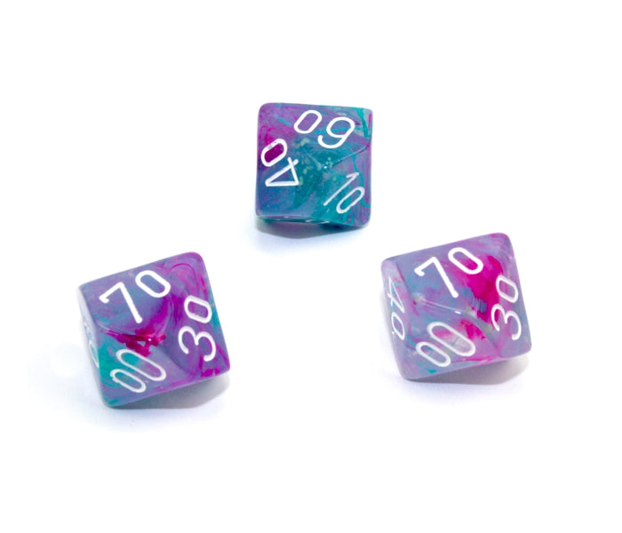 Chessex Polyhedral Dice Set: Nebula Luminary (Wisteria/White)