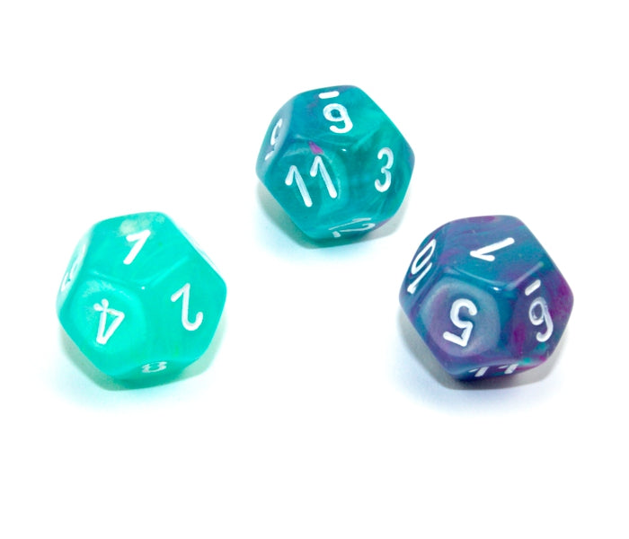 Chessex Polyhedral Dice Set: Nebula Luminary (Wisteria/White)