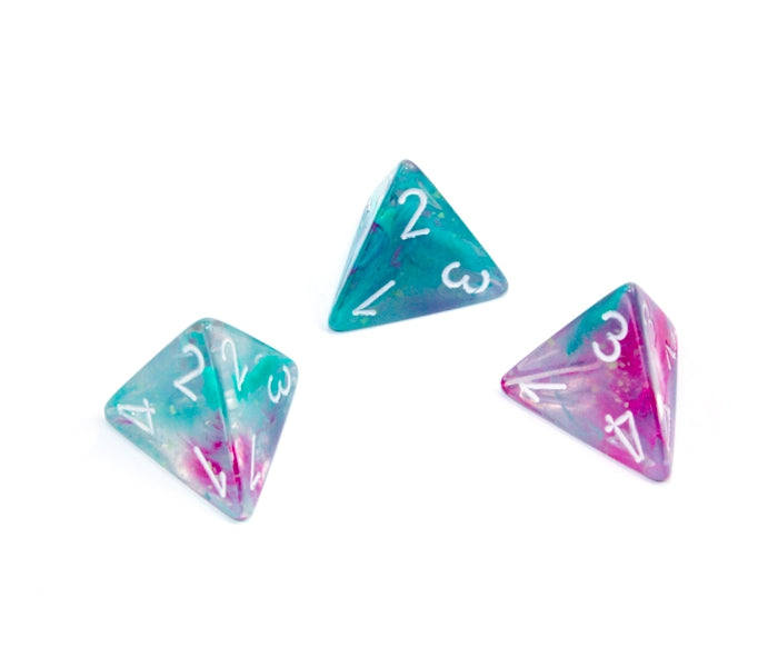 Chessex Polyhedral Dice Set: Nebula Luminary (Wisteria/White)