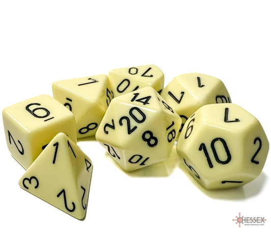 Chessex Polyhedral Dice Set: Opaque (Pastel Yellow/Black)