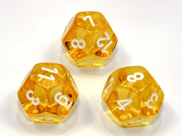 Chessex Polyhedral Dice Set: Translucent (Yellow/White)