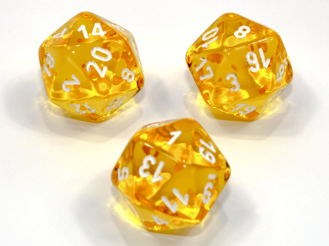 Chessex Polyhedral Dice Set: Translucent (Yellow/White)