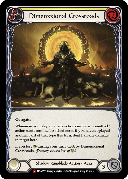Dimenxxional Crossroads (Rainbow Foil) [MON157-RF] 1st Edition Rainbow Foil