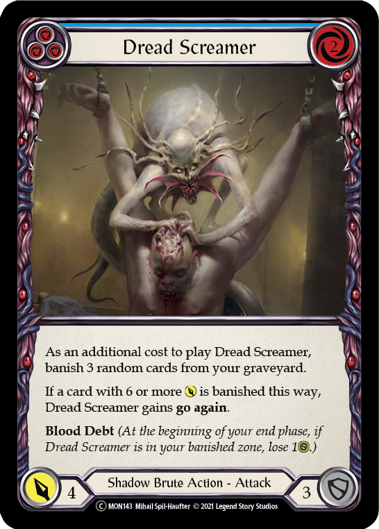 Dread Screamer (Blue) (Rainbow Foil) [U-MON143-RF] Unlimited Edition Rainbow Foil