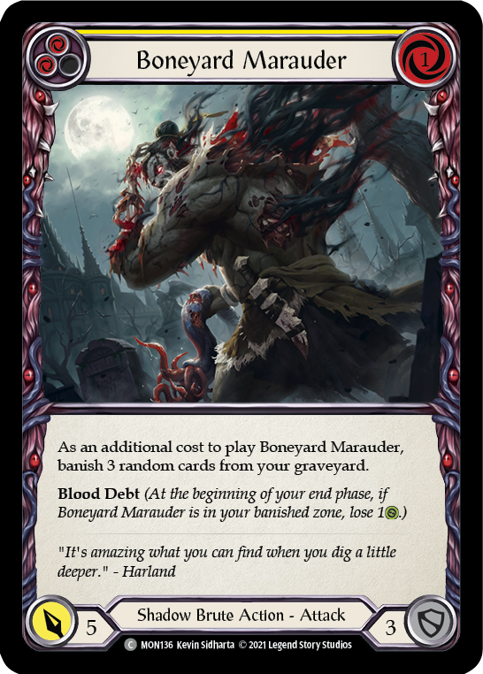 Boneyard Marauder (Yellow) (Rainbow Foil) [MON136-RF] 1st Edition Rainbow Foil