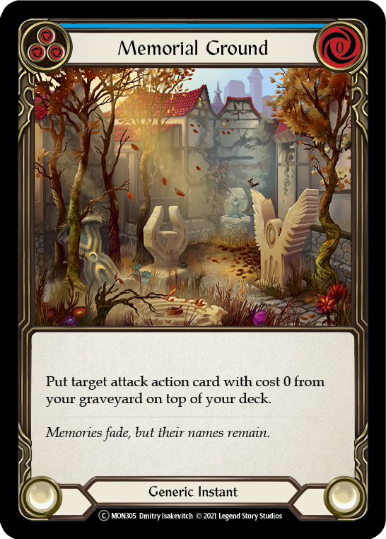 Memorial Ground (Blue) (Rainbow Foil) [U-MON305-RF] Unlimited Edition Rainbow Foil