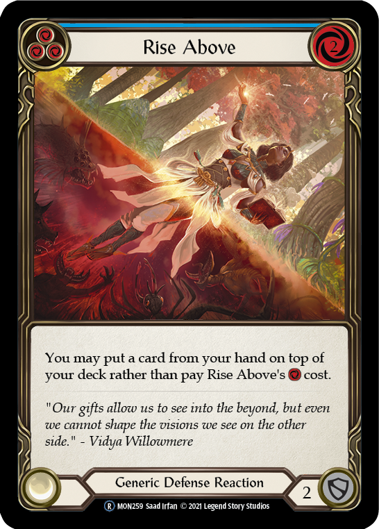 Rise Above (Blue) (Rainbow Foil) [U-MON259-RF] Unlimited Edition Rainbow Foil