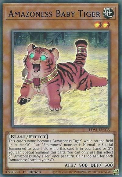 Amazoness Baby Tiger (Blue) [LDS1-EN023] Ultra Rare - Board Wipe