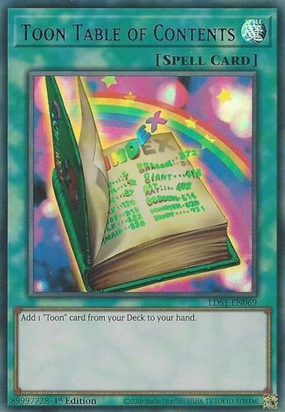 Toon Table of Contents (Blue) [LDS1-EN069] Ultra Rare - Board Wipe